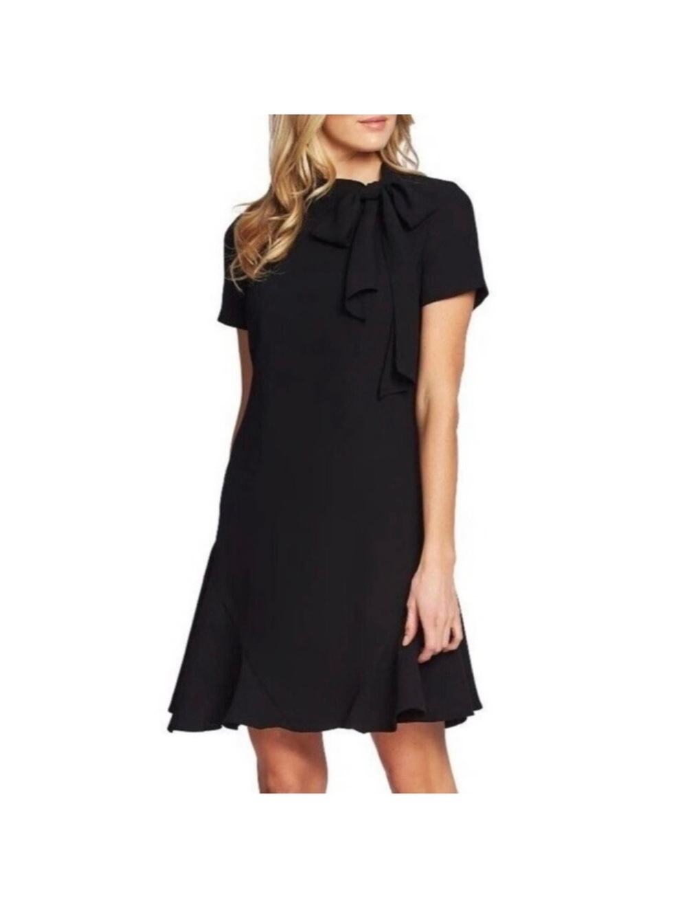 bohme Black Tie-Neck Mini Dress